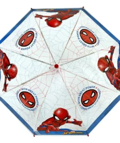 Guarda-chuva transparente com teia Azul e Vermelho 48cm- Spider-Man