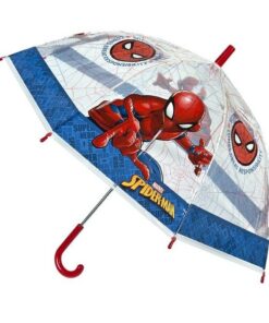 Guarda-chuva transparente com teia Azul e Vermelho 48cm- Spider-Man