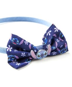 Bandolete "Fantasia" Azul Laço C/ Flores e Stitch - Lilo & Stitch