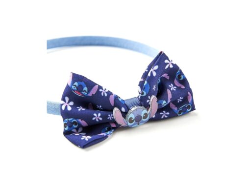 Bandolete "Fantasia" Azul Laço C/ Flores e Stitch - Lilo & Stitch