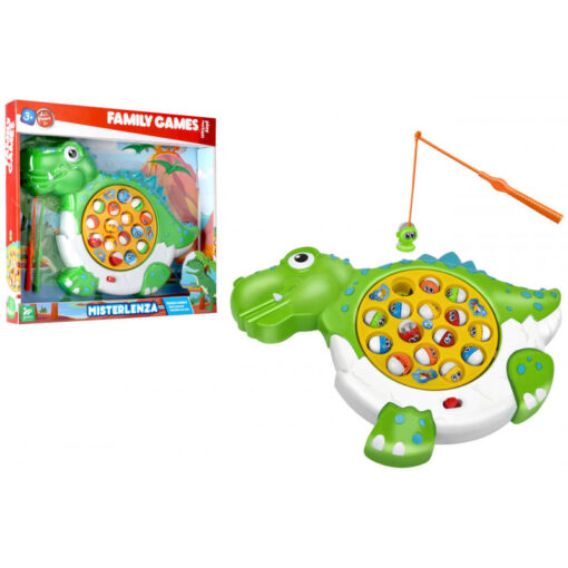 Jogo de Pesca Forma de Dinossauro com 15 Peixes - Globo