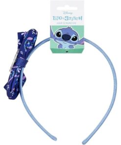 Bandolete "Fantasia" Azul Laço C/ Flores e Stitch - Lilo & Stitch