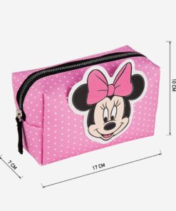 Estojo Necessaire - Minnie C/ Laço Rosa e Pontinhos Brancos - Minnie Mouse, 8445484161908