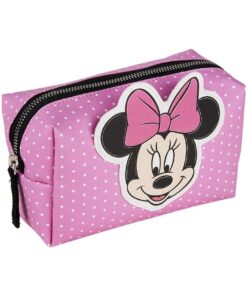 Estojo Necessaire - Minnie C/ Laço Rosa e Pontinhos Brancos - Minnie Mouse, 8445484161908