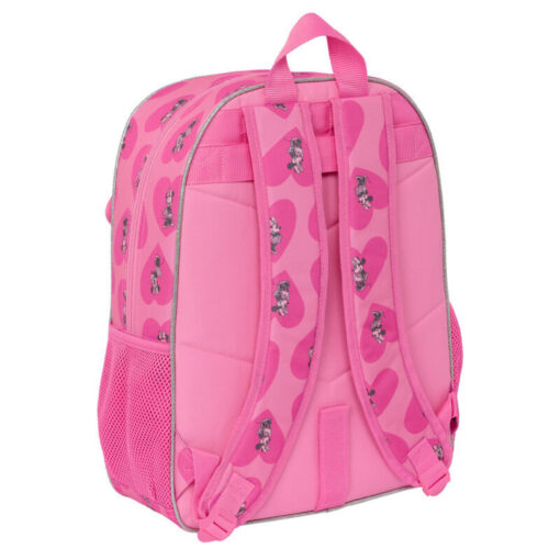 Mochila Escolar Rosa C/ Pom Pom e Corações 42cm "Loving" - Minnie, 8412688525102