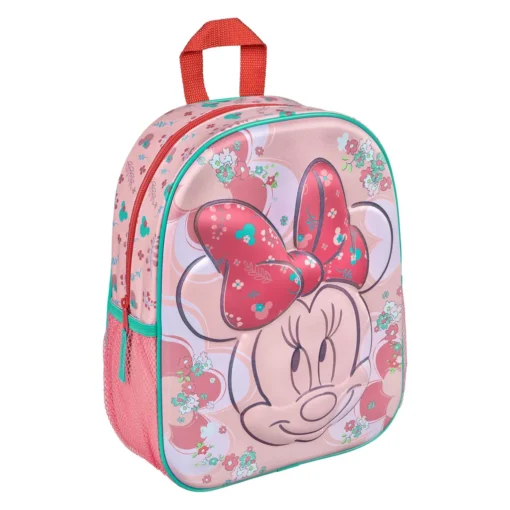 Mochila Infantário Rosa Claro e Escuro 3D com Flores - Minnie, 4043946313403