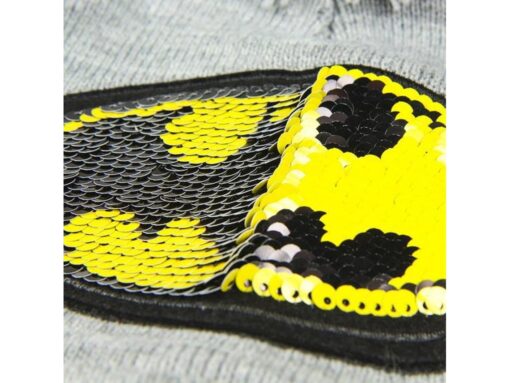 Gorro Cinzento c/ Símbolo em Lantejoulas e Pompom - Batman, 8427934437023