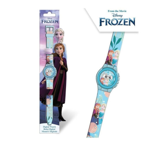 Relógio Digital Azul com 2 Personagens - Frozen, 8435507874700