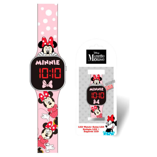 Relógio Digital Led Watch Rosa Minnie C/ Vestido - Minnie Mouse, 8435507875363