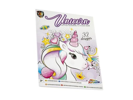 Livro Para Colorir A4 + Stickers "Unicorn" - Grafix, 8715427068732