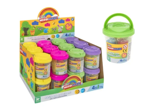 Pote de Plasticina 4 Cores c/ Molde (Modelo Sortido) - Globo, 8014966416005