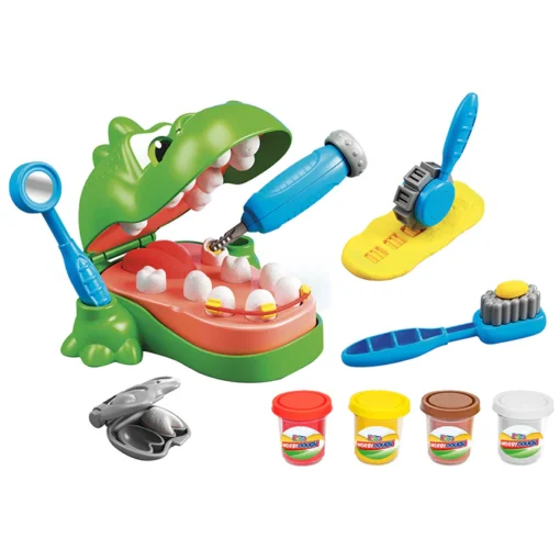 Conjunto de Plasticina Dentista Crocodilo 4uni. - Globo, 8014966408710