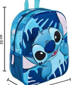 Mochila de Infantário Azul 3D com Folhas - Lilo & Stitch, 4043946317494