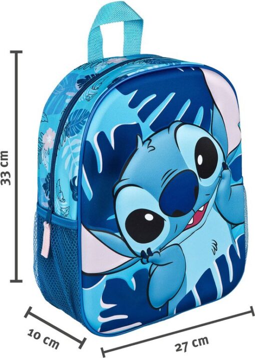 Mochila de Infantário Azul 3D com Folhas - Lilo & Stitch, 4043946317494