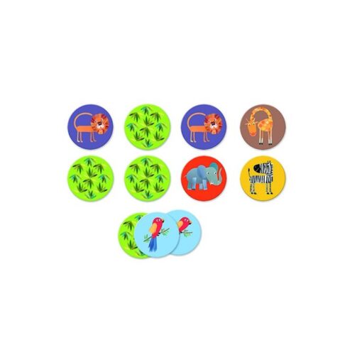 Jogo de Memória c/ Animais da Selva (30 pcs) - Djeco, 3070900081598