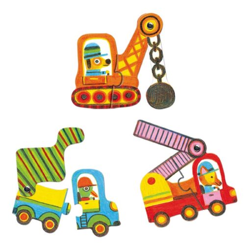 Puzzle Duo Veículos Articulados - Djeco, 3070900081703