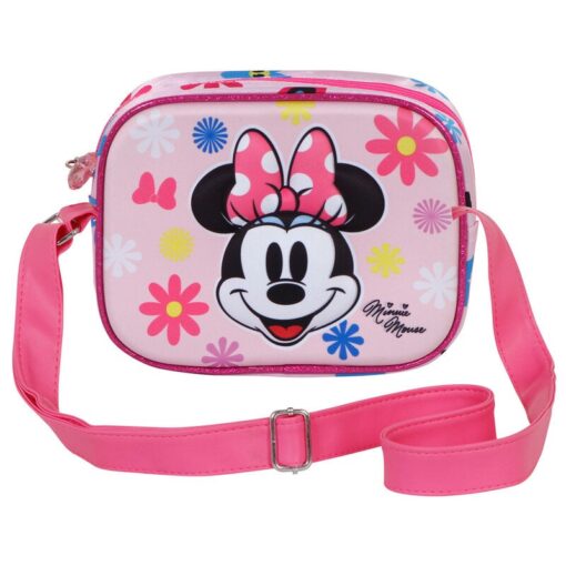 Bolsa de Traçar Quadrada Rosa 3D "Floral" - Minnie, 8445118045628