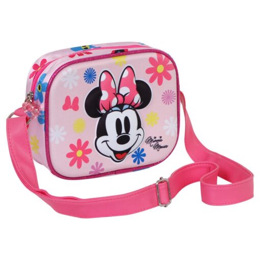 Bolsa de Traçar Quadrada Rosa 3D "Floral" - Minnie, 8445118045628