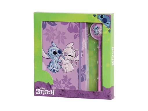 Conjunto Diário Roxo c/ Caneta "Fashion" - Lilo & Stitch, 8445118061932