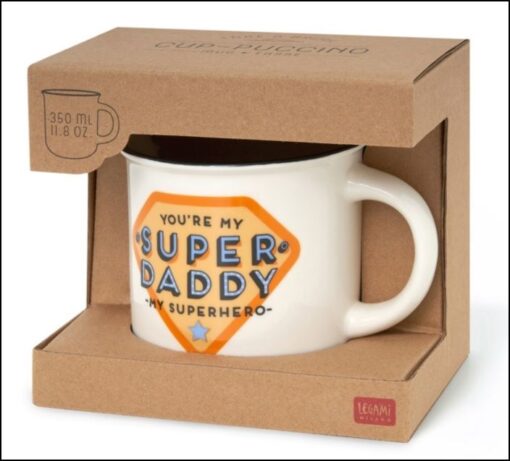 Caneca 360ml Super Daddy "Cup-Puccino" - Legami, 8052461962146