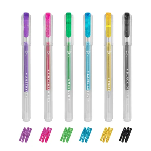 Conjunto de 6 Mini Canetas com Glitter "Shine Like a Diamond" - Legami