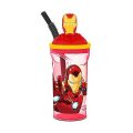 Copo com Tampa e Palhinha e Figura 3D Iron Man - Avengers - Image 1