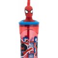 Copo C/ Palhinha e Tampa 3D "Trust"  360ml - Spiderman - Image 1