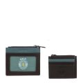 Porta Moedas em Bolsa Plana Castanha de Pele e Linha Verde - SCP - Image 1