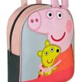 Mochila Infantário Rosa Frente de Peluche com Orelhas - Porquinha Peppa - Image 1