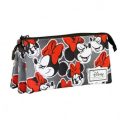 Estojo Triplo Preto c/ Laços Vermelhos "Lashes" - Minnie - Image 1