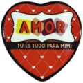 Magnético Em Ceramica Coração "Amor Tu És Tudo Para Mim!" - Image 1